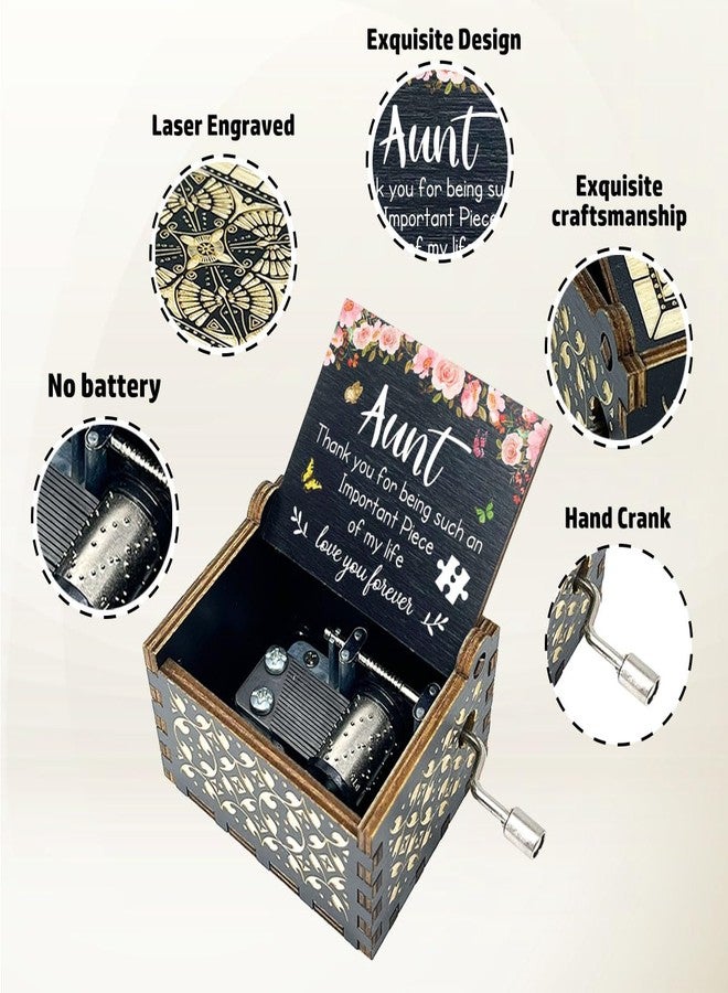 ukebobo Aunt Gifts from Niece, Thank You for Being Such an Important Piece Music Box, Aunt Birthday Day Gift, Thank You Gifts for Anut, You are My Sunshine Music Box-Flower Design-044 - Image 3